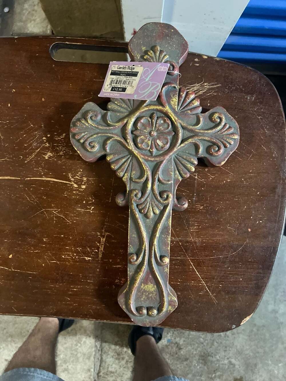 Garden Ridge Decorative Wall Cross Resin Filigree Design